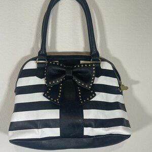 Betsey Johnson Black and White Studded Purse